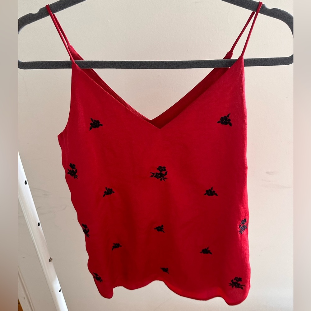 EXPRESS red spaghetti strap floral